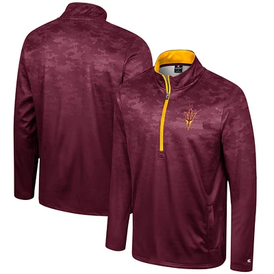 Men's Colosseum  Maroon Arizona State Sun Devils The Machine Half-Zip Jacket