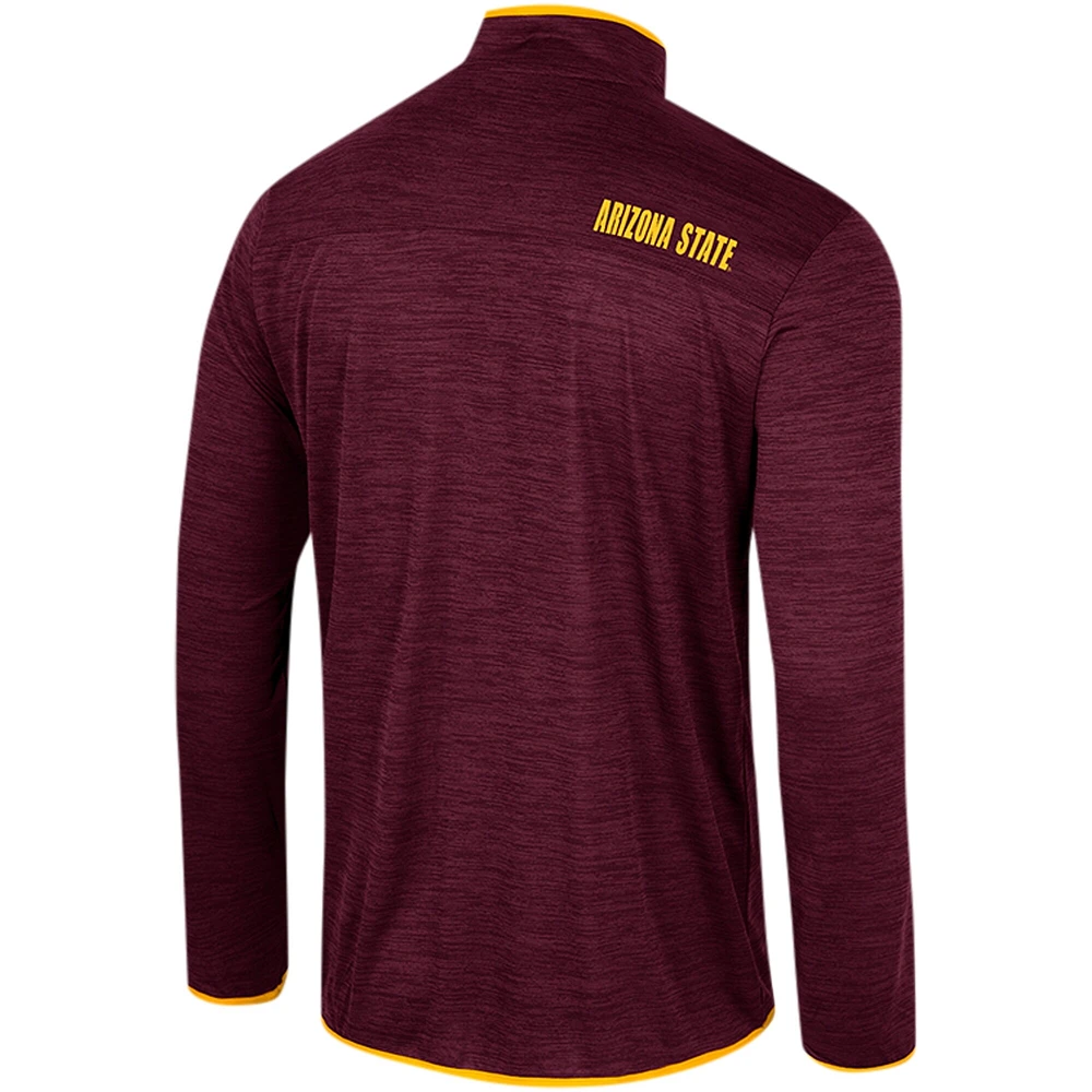 Men's Colosseum Maroon Arizona State Sun Devils Wright Quarter-Zip Windshirt