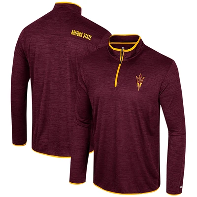 Men's Colosseum Maroon Arizona State Sun Devils Wright Quarter-Zip Windshirt