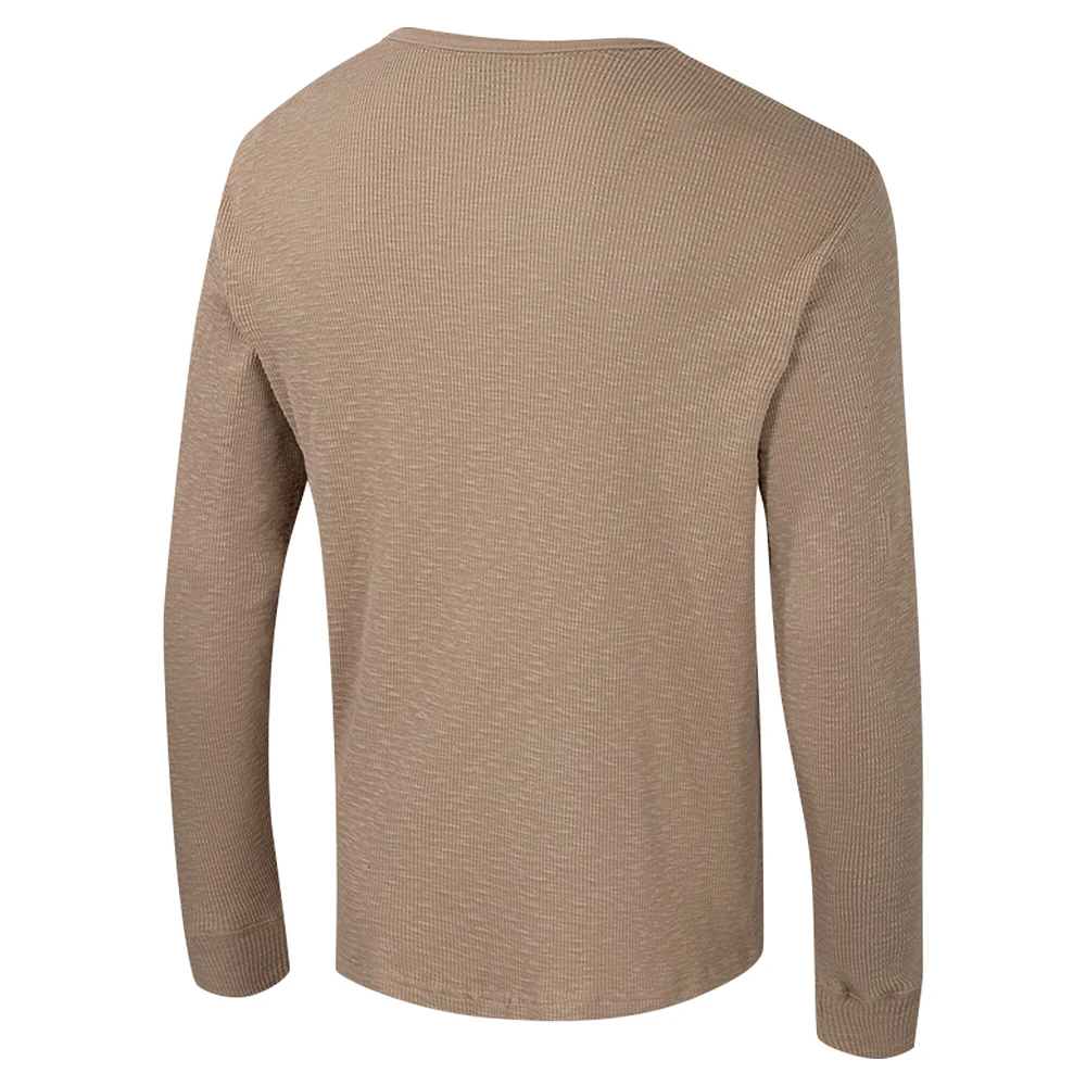 Men's Colosseum  Tan Arizona State Sun Devils Great Outdoors Henley Long Sleeve Shirt