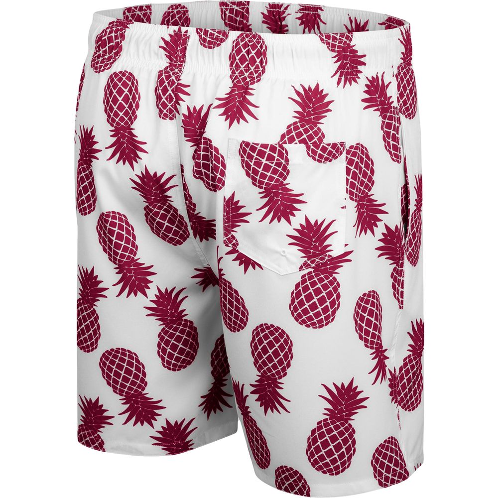 Men's Colosseum White/Maroon Arizona State Sun Devils Pineapple Swim Shorts