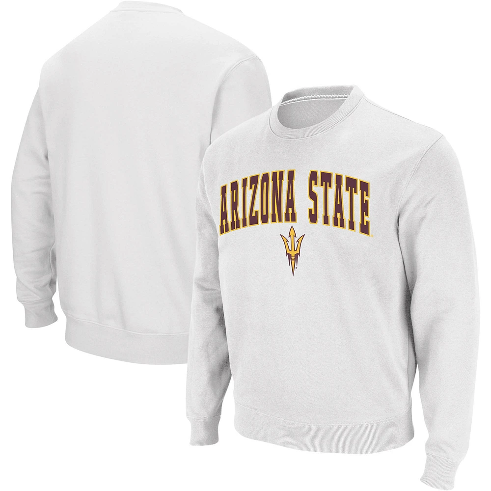 Colosseum White Arizona State Sun Devils Arch & Logo Crew Neck Sweat-shirt pour homme