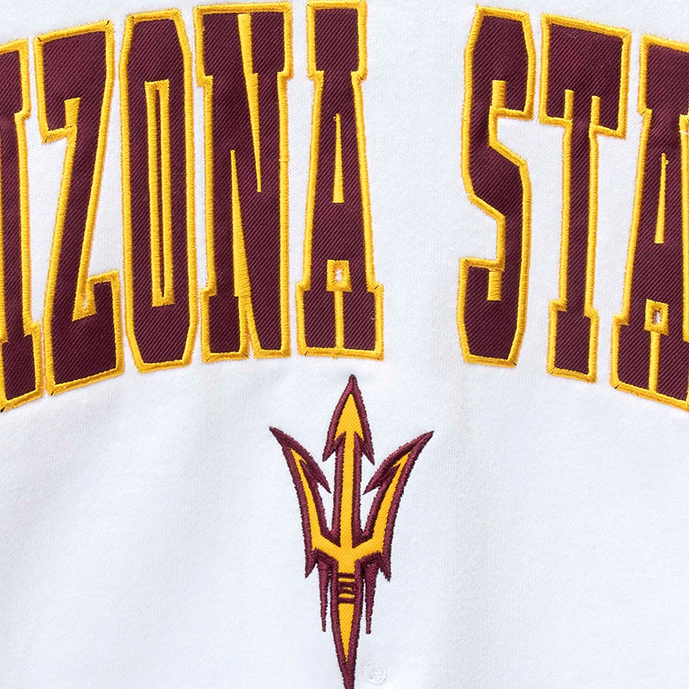 Colosseum White Arizona State Sun Devils Arch & Logo Crew Neck Sweat-shirt pour homme