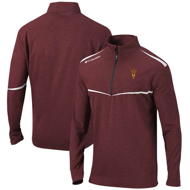 Columbia Golf Maroon Arizona State Sun Devils Scorecard Quarter-Zip Veste pour homme