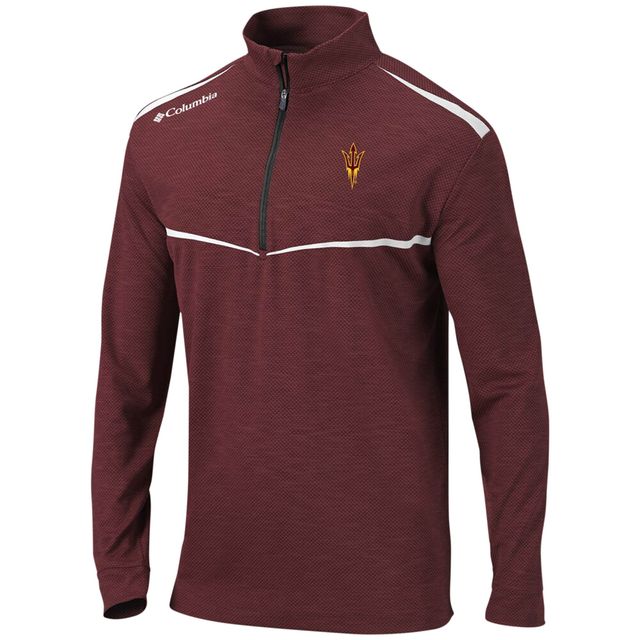 Columbia Golf Maroon Arizona State Sun Devils Scorecard Quarter-Zip Veste pour homme