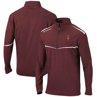 Men's Columbia Golf Maroon Arizona State Sun Devils Scorecard Quarter-Zip Jacket