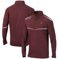 Men's Columbia Golf Maroon Arizona State Sun Devils Scorecard Quarter-Zip Jacket