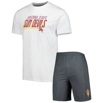 Ensemble t-shirt et short Downfield Arizona State Sun Devils Concepts Sport anthracite/blanc pour homme