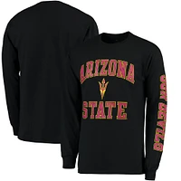 T-shirt à manches longues noir Fanatics pour hommes des Sun Devils de l'Arizona State en détresse avec logo