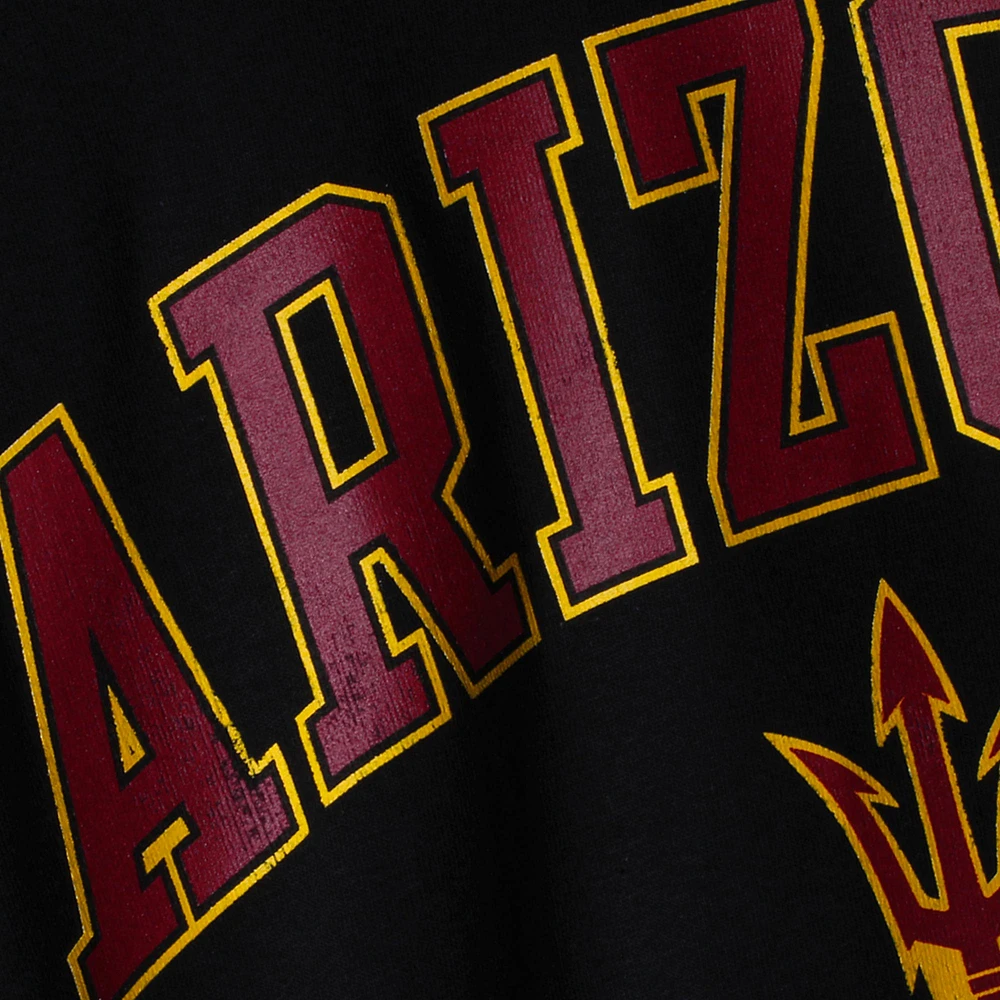 T-shirt à manches longues noir Fanatics pour hommes des Sun Devils de l'Arizona State en détresse avec logo