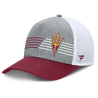 Casquette ajustable Fanatics pour hommes, gris chiné/marron, Arizona State Sun Devils Profile Trucker