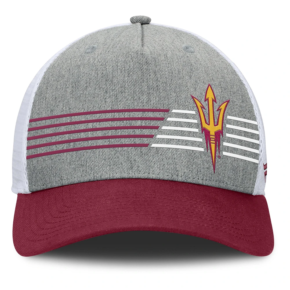Casquette ajustable Fanatics pour hommes, gris chiné/marron, Arizona State Sun Devils Profile Trucker