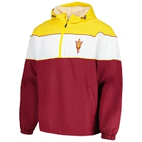 Veste à capuche raglan demi-zip G-III Sports by Carl Banks pour hommes, marron, Arizona State Sun Devils Center Line