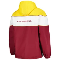 Veste à capuche raglan demi-zip G-III Sports by Carl Banks pour hommes, marron, Arizona State Sun Devils Center Line