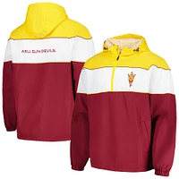 Veste à capuche raglan demi-zip G-III Sports by Carl Banks pour hommes, marron, Arizona State Sun Devils Center Line