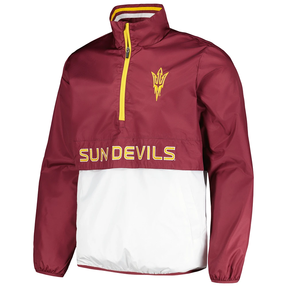 Men's G-III Sports by Carl Banks Maroon Arizona State Sun Devils Cornerman Half-Zip Top