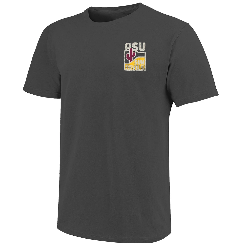 T-shirt graphite pour homme, motif graphique effet vieilli, couleurs confort, Arizona State Sun Devils, Minimal Vista