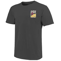 T-shirt graphite pour homme, motif graphique effet vieilli, couleurs confort, Arizona State Sun Devils, Minimal Vista