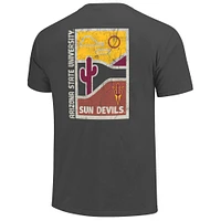 T-shirt graphite pour homme, motif graphique effet vieilli, couleurs confort, Arizona State Sun Devils, Minimal Vista