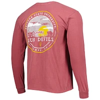 Men's Maroon Arizona State Sun Devils Circle Campus Scene Long Sleeve T-Shirt