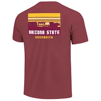 T-shirt rayé pour homme Arizona State Sun Devils Campus Skyline marron