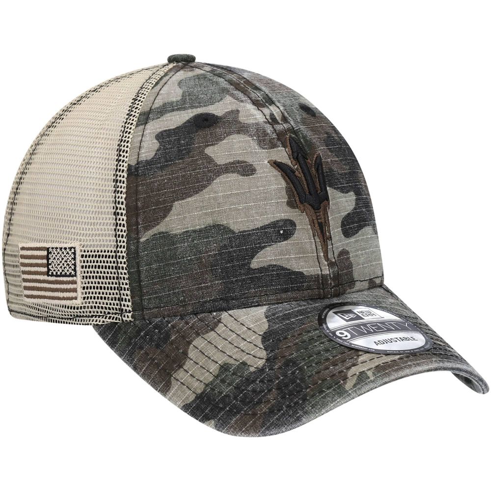 Men's Atlanta Braves New Era Camo Honor Trucker 9TWENTY Adjustable Hat