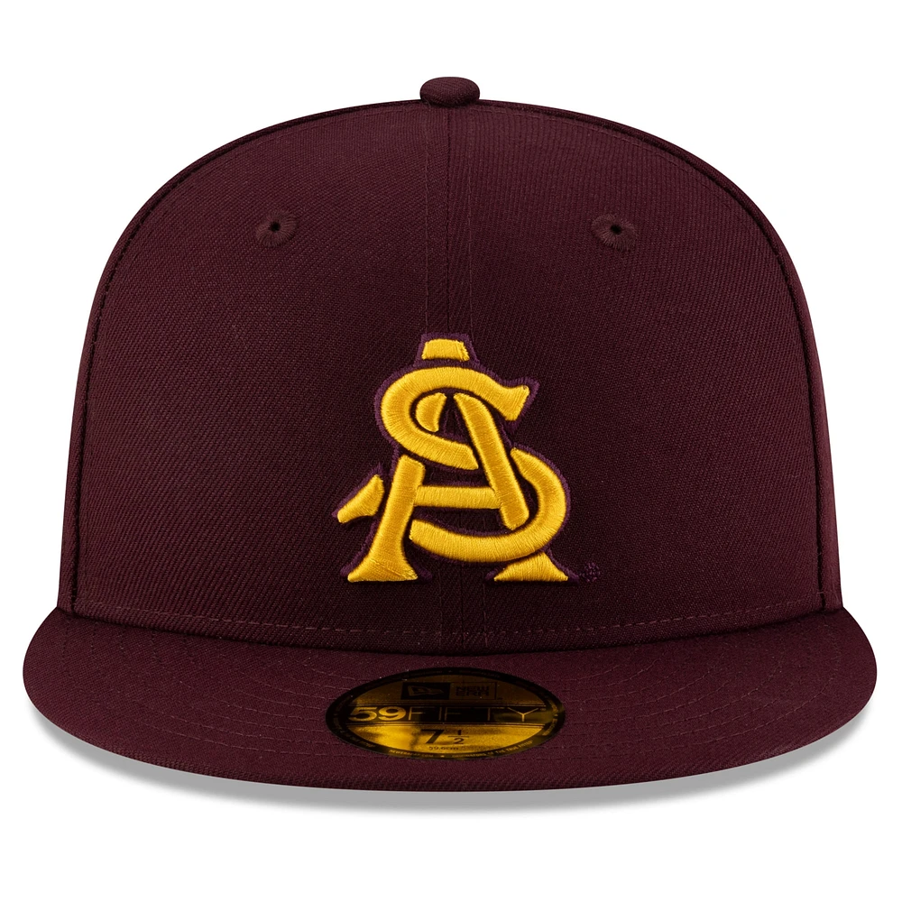 Casquette ajustée 59FIFTY On-Field des Sun Devils de l'Arizona pour homme, couleur bordeaux, New Era