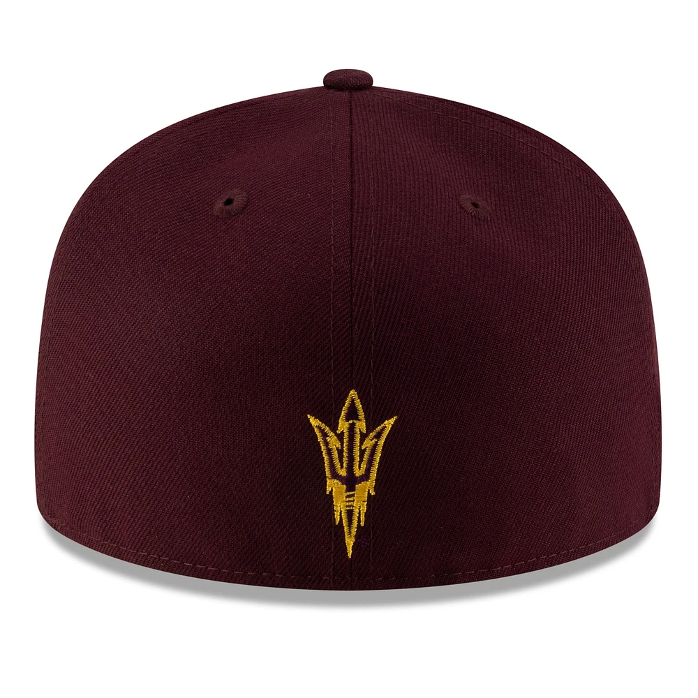 Casquette ajustée 59FIFTY On-Field des Sun Devils de l'Arizona pour homme, couleur bordeaux, New Era