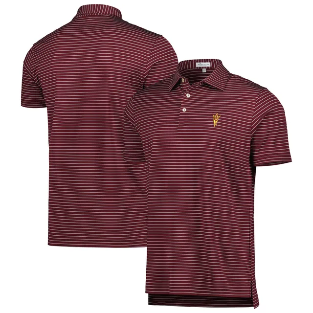 Texas A&M Peter Millar Jubilee Stripe Performance Polo S / Maroon/White