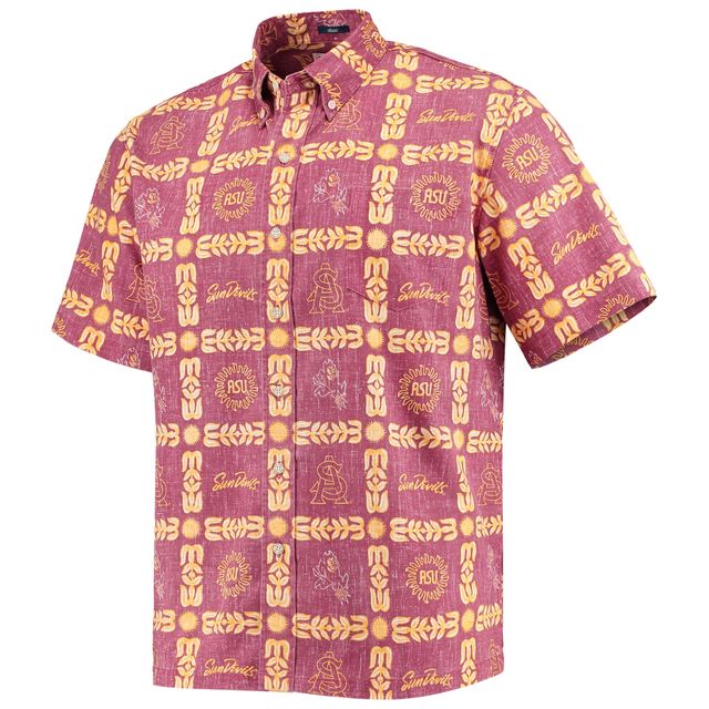 Chemise boutonnée classique Reyn Spooner Arizona State Sun Devils marron pour homme