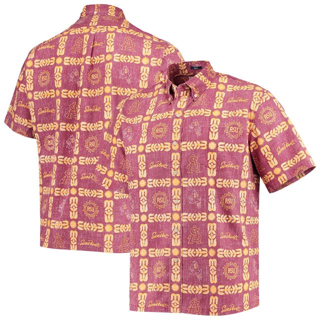 Chemise boutonnée classique Reyn Spooner Arizona State Sun Devils marron pour homme