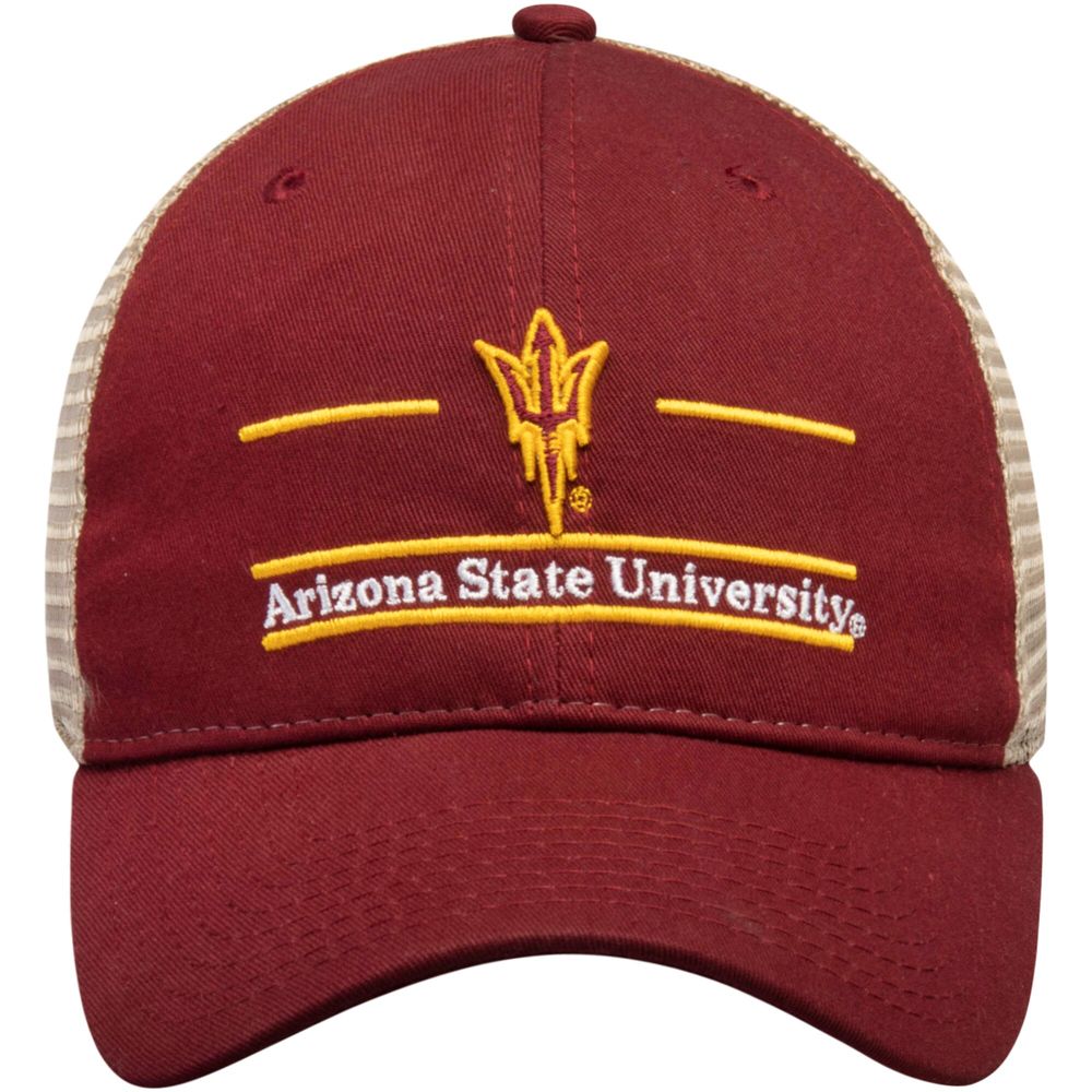 Men's The Game Maroon Arizona State Sun Devils Split Bar Trucker Adjustable Hat