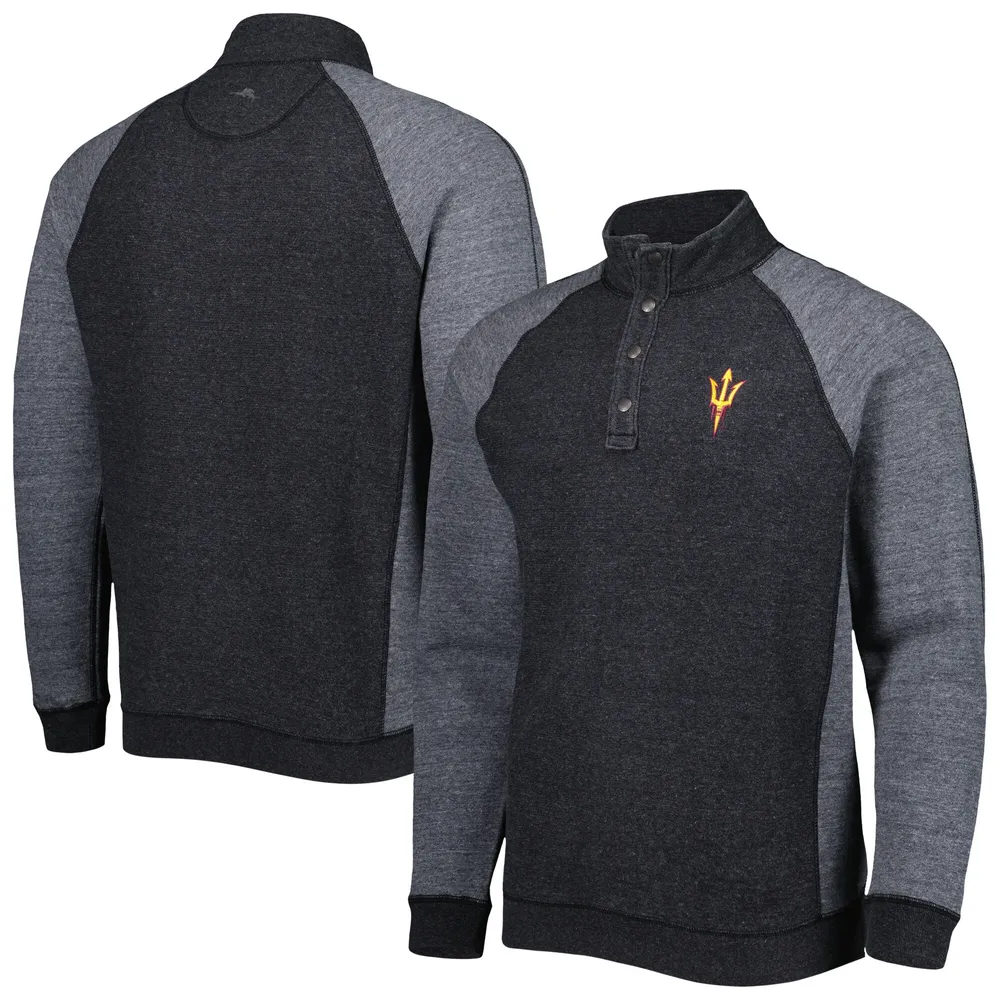 Tommy Bahama Black Arizona State Sun Devils Sport Scrimmage Snap Mock Neck Raglan Button-Up Jacket