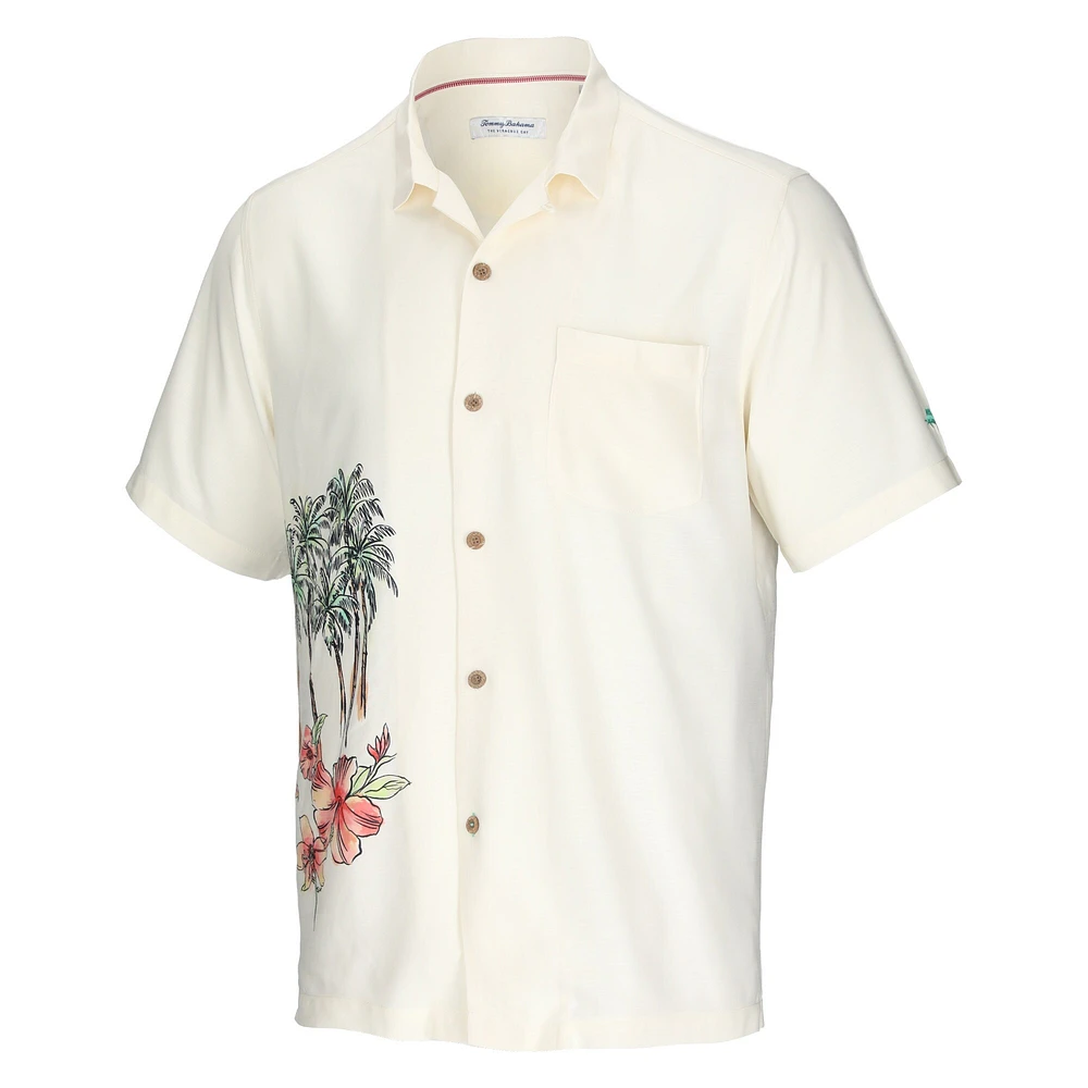 Men's Tommy Bahama Cream Arizona State Sun Devils Paradise Fly Ball Camp Button-Up Shirt