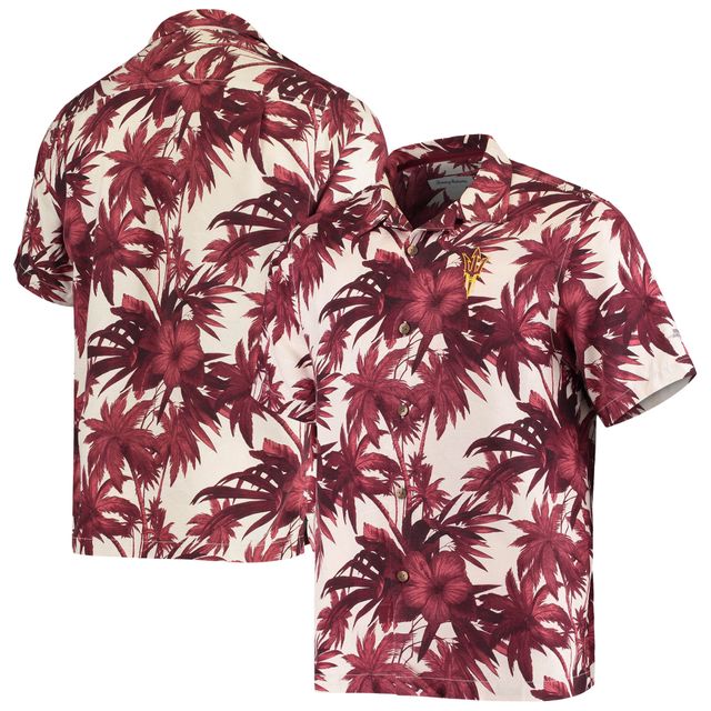 Chemise boutonnée Tommy Bahama marron Arizona State Sun Devils Harbor Island Hibiscus pour homme