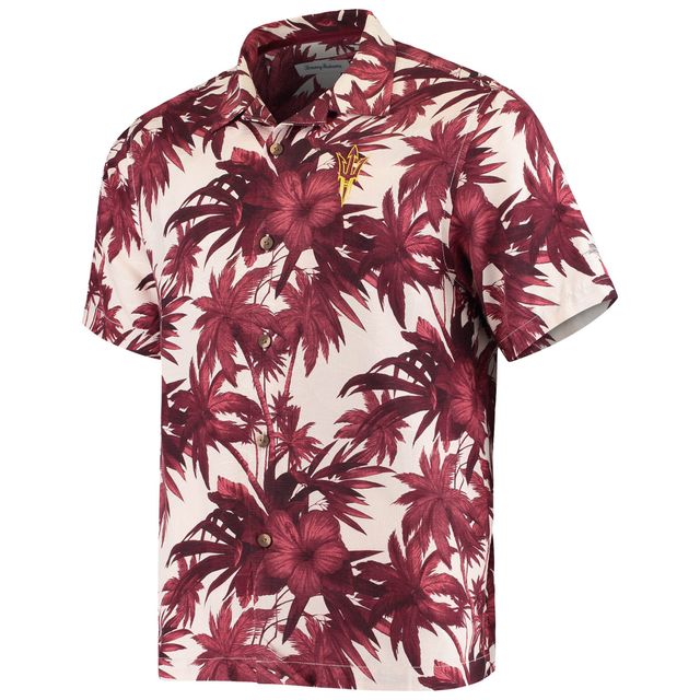 Chemise boutonnée Tommy Bahama marron Arizona State Sun Devils Harbor Island Hibiscus pour homme