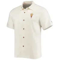 Chemise boutonnée Tommy Bahama pour hommes, Arizona State Sun Devils, Run Like You Stole It Camp, blanche