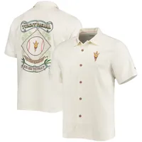 Chemise boutonnée Tommy Bahama pour hommes, Arizona State Sun Devils, Run Like You Stole It Camp, blanche