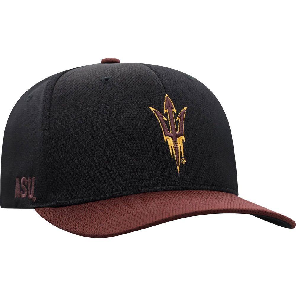 Men's Top of the World Black/Maroon Arizona State Sun Devils Two-Tone Reflex Hybrid Tech Flex Hat