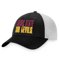 Top of the World pour homme Noir/Blanc Arizona State Sun Devils Stockpile Trucker Snapback Hat