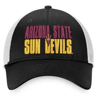 Men's Top of the World Black/White Arizona State Sun Devils Stockpile Trucker Snapback Hat