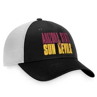 Top of the World pour homme Noir/Blanc Arizona State Sun Devils Stockpile Trucker Snapback Hat