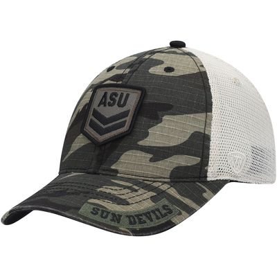 Men's Top of the World Camo/Cream Arizona State Sun Devils OHT Military Appreciation Shield Trucker Adjustable Hat