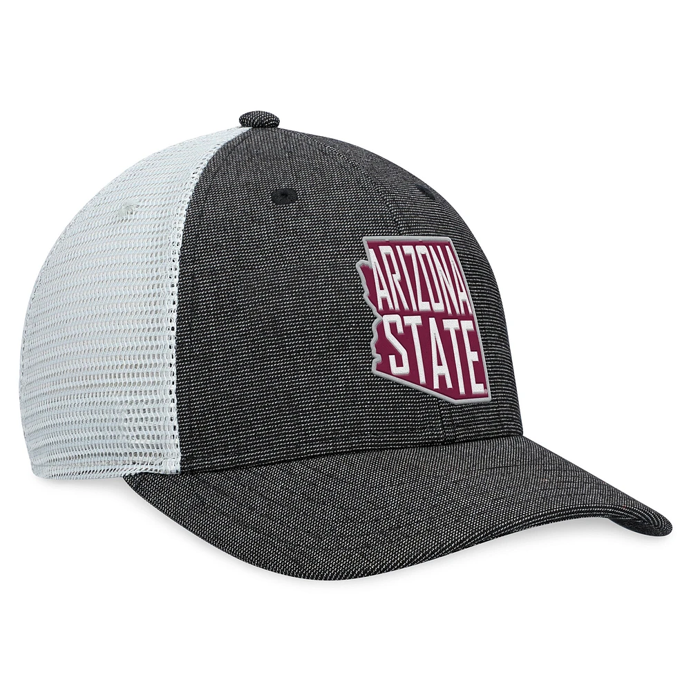 Casquette Snapback Top of the World Arizona State Sun Devils Townhall pour homme, anthracite/blanc