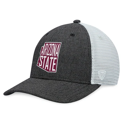 Casquette Snapback Top of the World Arizona State Sun Devils Townhall pour homme, anthracite/blanc