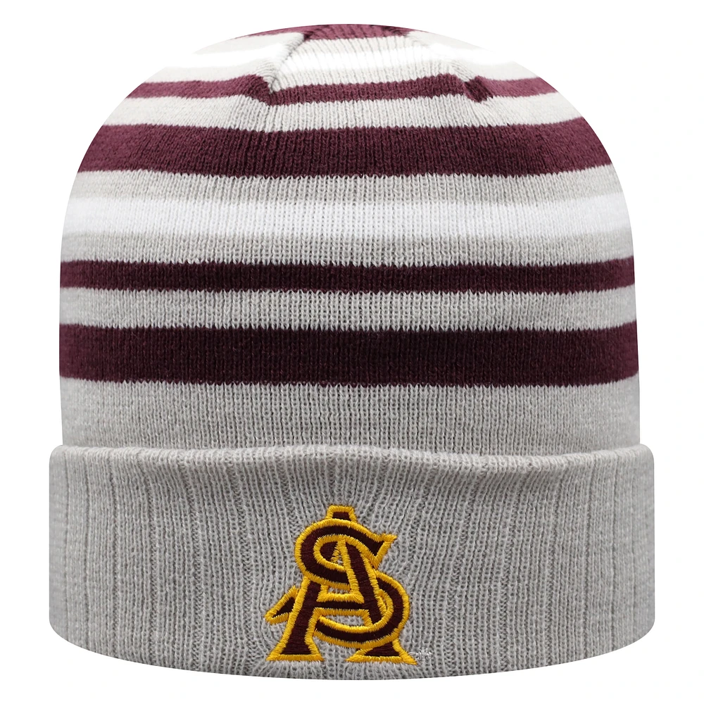 Men's Top of the World Gray/Maroon Arizona State Sun Devils All Day Cuffed Knit Hat