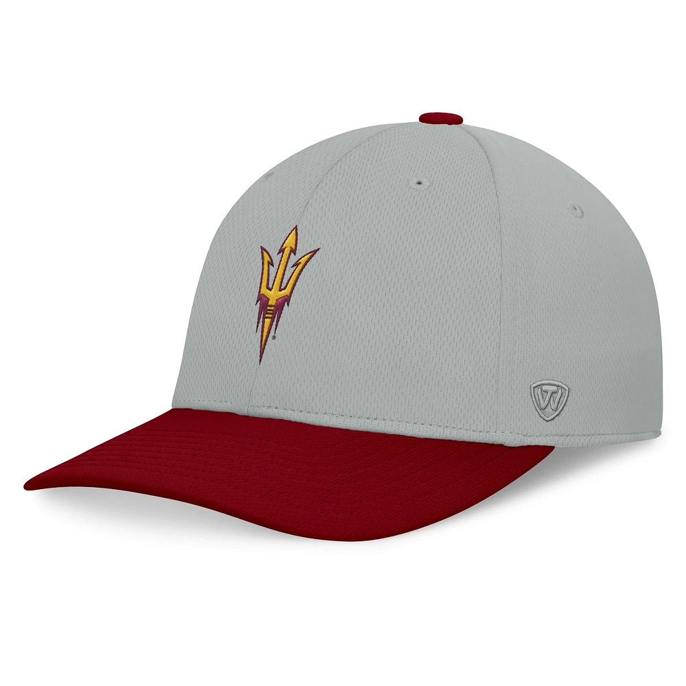 Men's Top of the World  Gray/Maroon Arizona State Sun Devils Mick Flex Hat