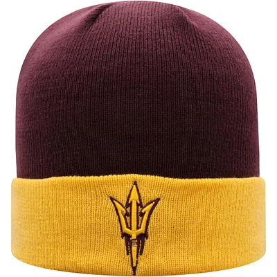 Top of the World Maroon/Gold Arizona State Sun Devils Core 2 tons à revers en tricot pour homme