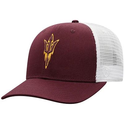 Men's Top of the World Maroon/White Arizona State Sun Devils Trucker Snapback Hat