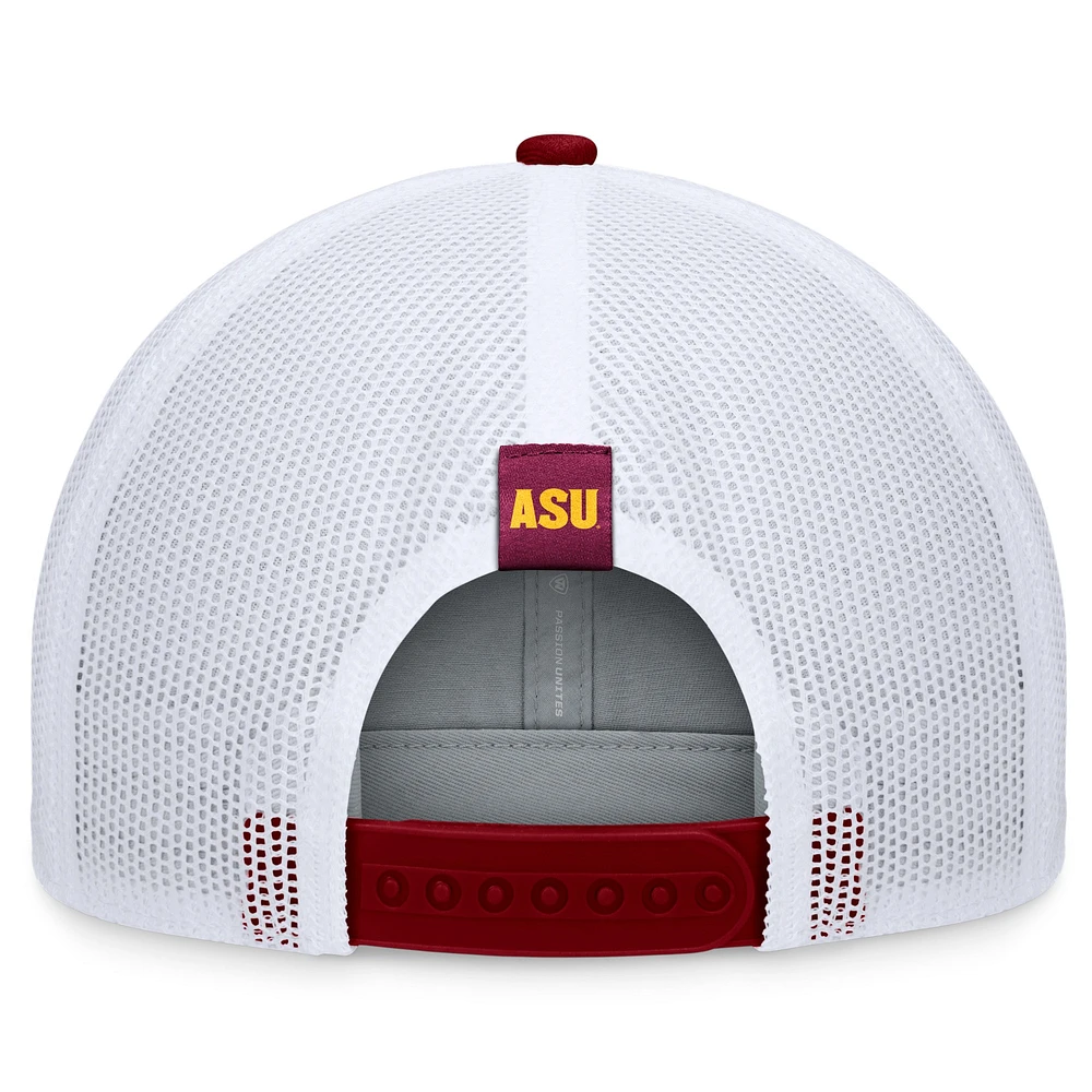 Casquette réglable pour hommes Top of the World marron Arizona State Sun Devils Carson Trucker